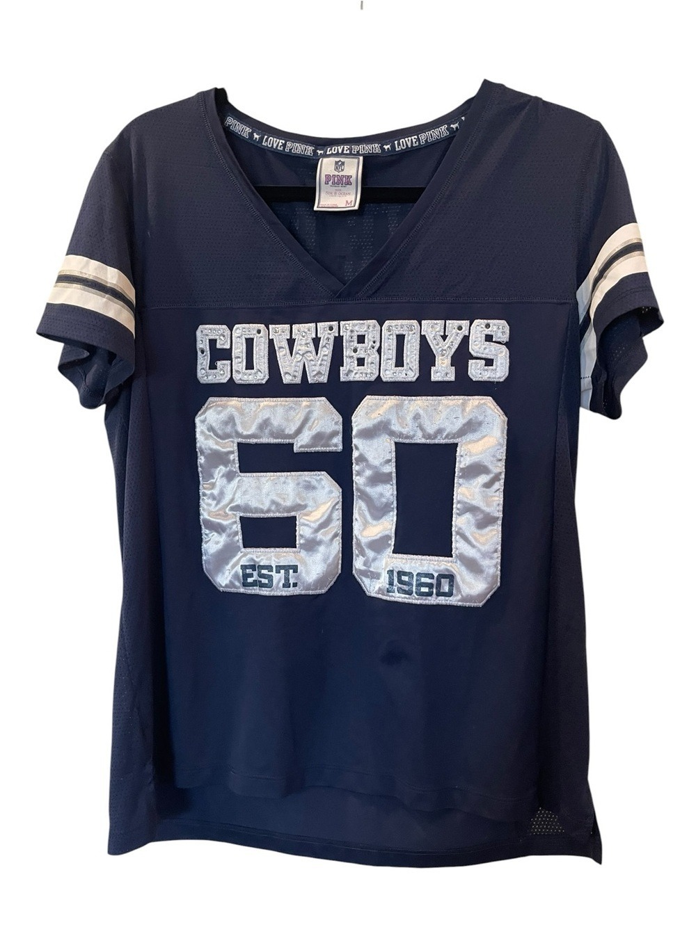 Victoria's Secret PINK Dallas Cowboys Bling Rhinestone Jersey Size Medium